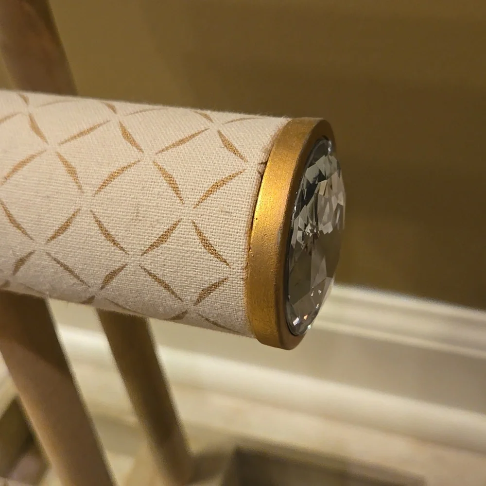 NWT Elegant Gold and Cream Jewelry Bar and Stand